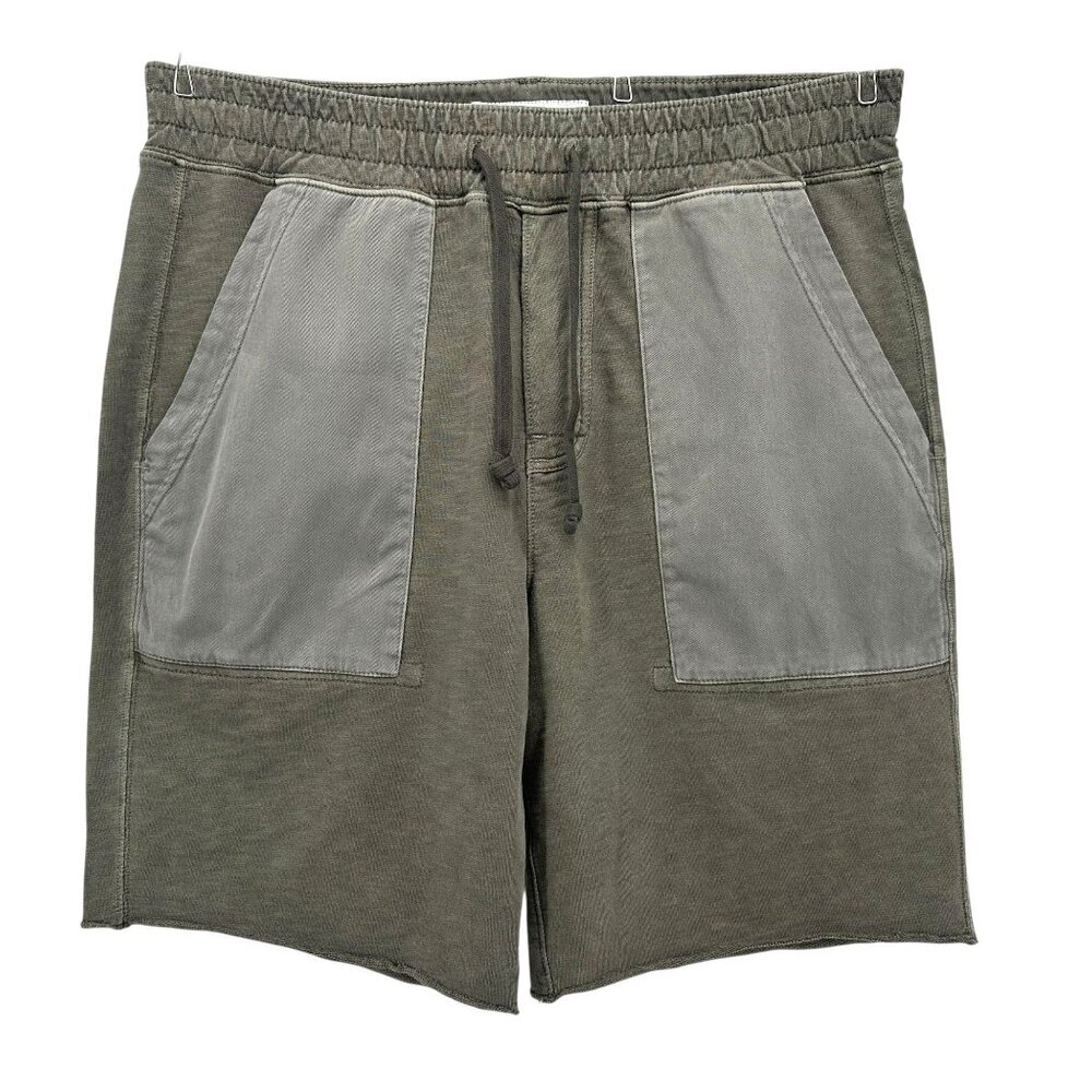 Abercrombie & Fitch Mens Medium Shorts Green Gray Pull On Drawstring Sweatshorts